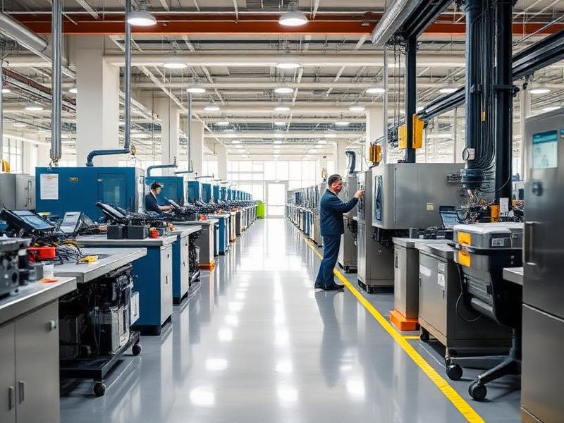Technicians on a modern manufacturing floor
